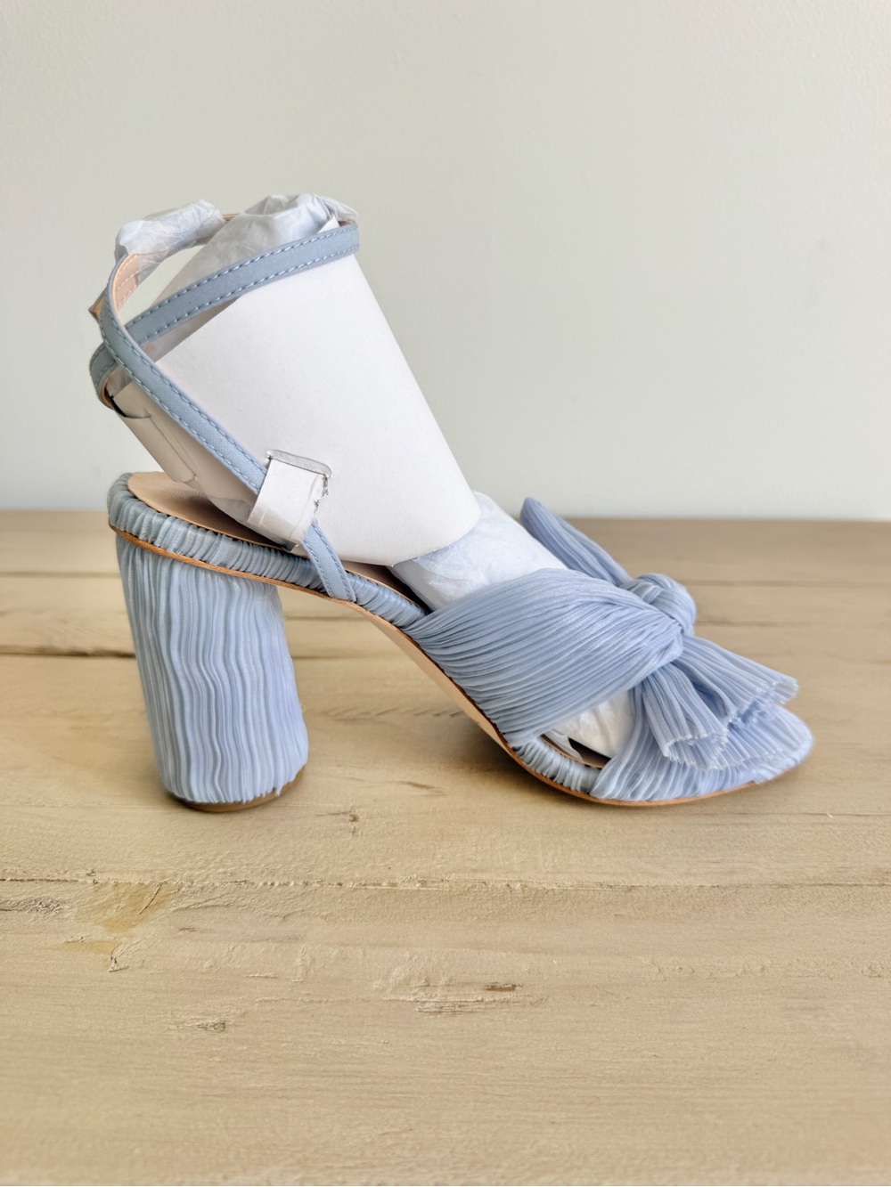 Loeffler Randall Camellia Blue Pleated Bow Heel - Picture 5 of 15